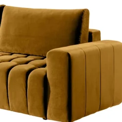 Best Samtcouch mit Schlaffunktion in Senfgelb - Eraldo Sofas