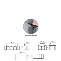 Best Samtcouch mit Schlaffunktion in Senfgelb - Eraldo Sofas