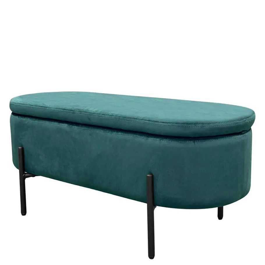 Samt-Truhenbank in Dunkelgrün - Comota Sitzbank