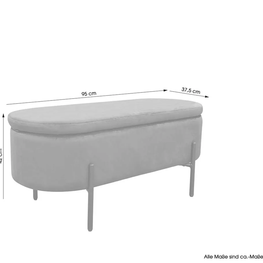 Samt-Truhenbank in Dunkelgrün - Comota Sitzbank