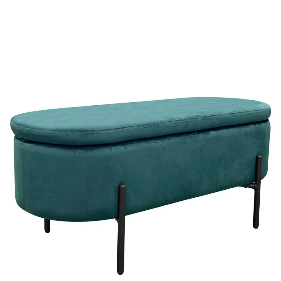 Samt-Truhenbank in Dunkelgrün - Comota Sitzbank