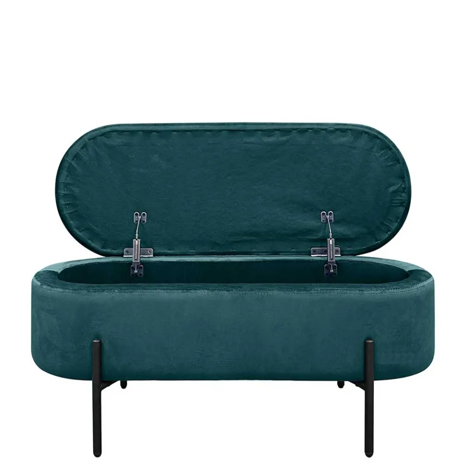 Samt-Truhenbank in Dunkelgrün - Comota Sitzbank
