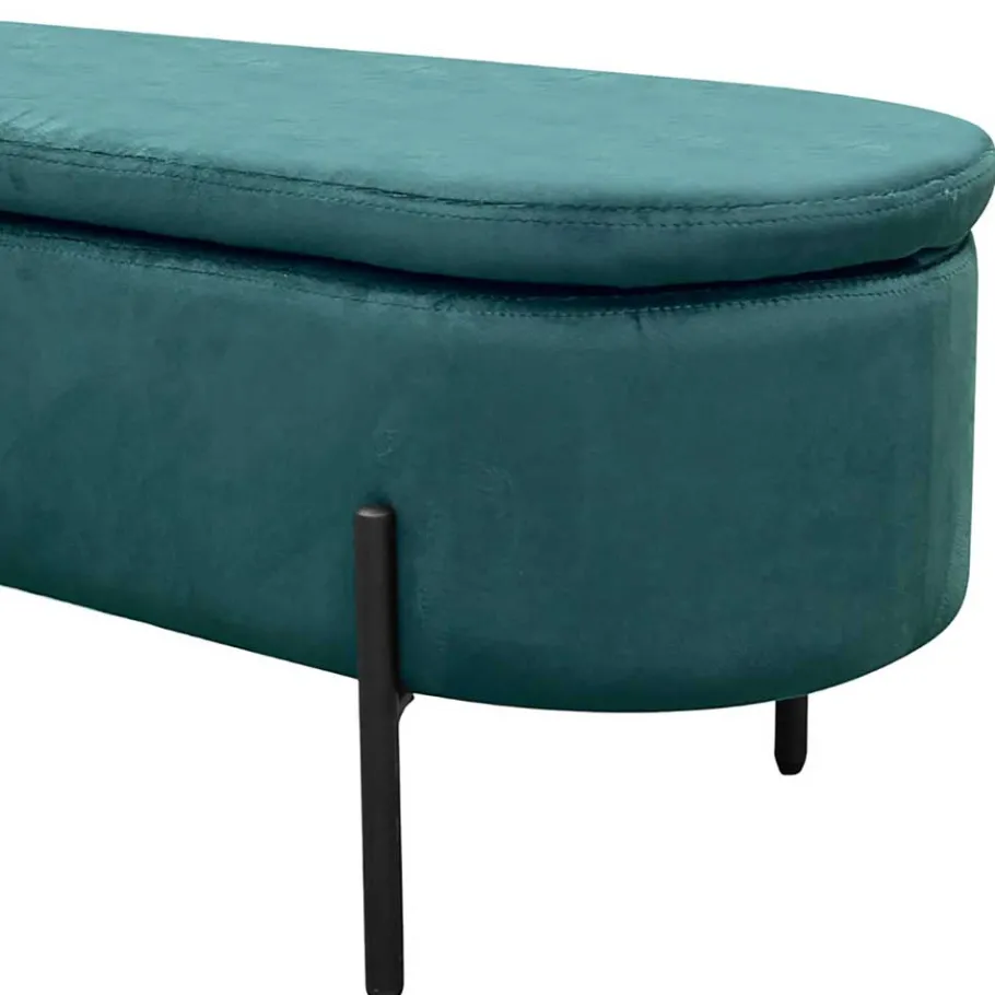 Samt-Truhenbank in Dunkelgrün - Comota Sitzbank