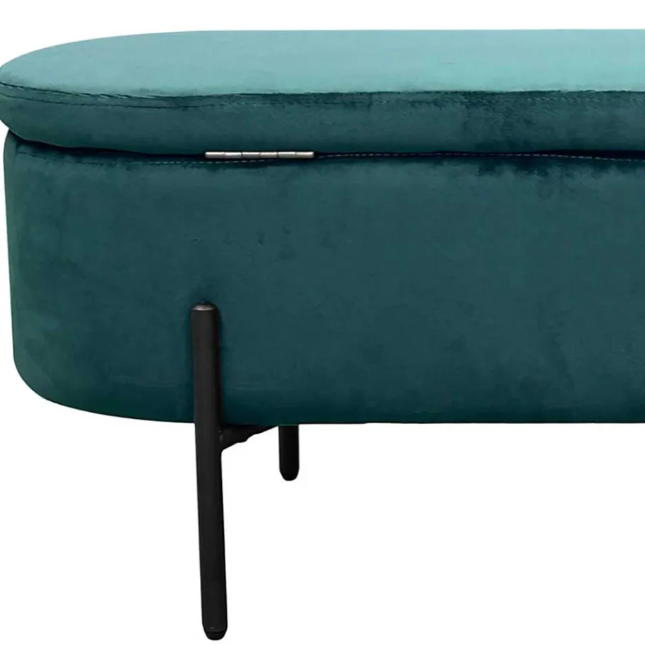 Samt-Truhenbank in Dunkelgrün - Comota Sitzbank