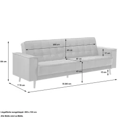 Sale Samtvelours Federkerncouch mit Bettfunktion - Vlacoma Betten|Sofas