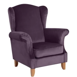 Samtvelours Ohrensessel in Dunkellila - Aglaia Sessel