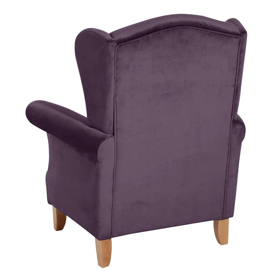 Samtvelours Ohrensessel in Dunkellila - Aglaia Sessel