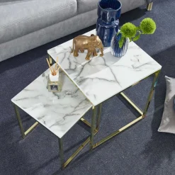 Clearance 2-Satz Couchtisch in Marmor Optik - Vilanda (zweiteilig) Tische