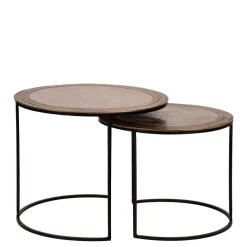 Outlet 2-Satz Tisch in Gold & Schwarz - Chace (zweiteilig) Tische