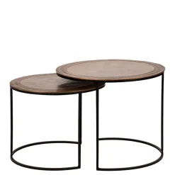 Outlet 2-Satz Tisch in Gold & Schwarz - Chace (zweiteilig) Tische