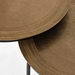 Outlet 2-Satz Tisch in Gold & Schwarz - Chace (zweiteilig) Tische