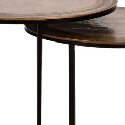 Outlet 2-Satz Tisch in Gold & Schwarz - Chace (zweiteilig) Tische