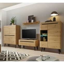 Clearance Scandi Anbauwand fürs Wohnzimmer - Olcian (vierteilig) Wohnwände