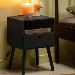 Sale Scandi Chic Nachtkommode in Schwarz - Lemerzi Kommoden
