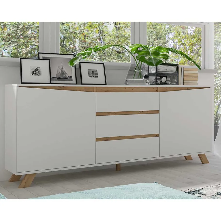 Sale Scandi Chic Sideboard in Weiß - Cady Sideboards