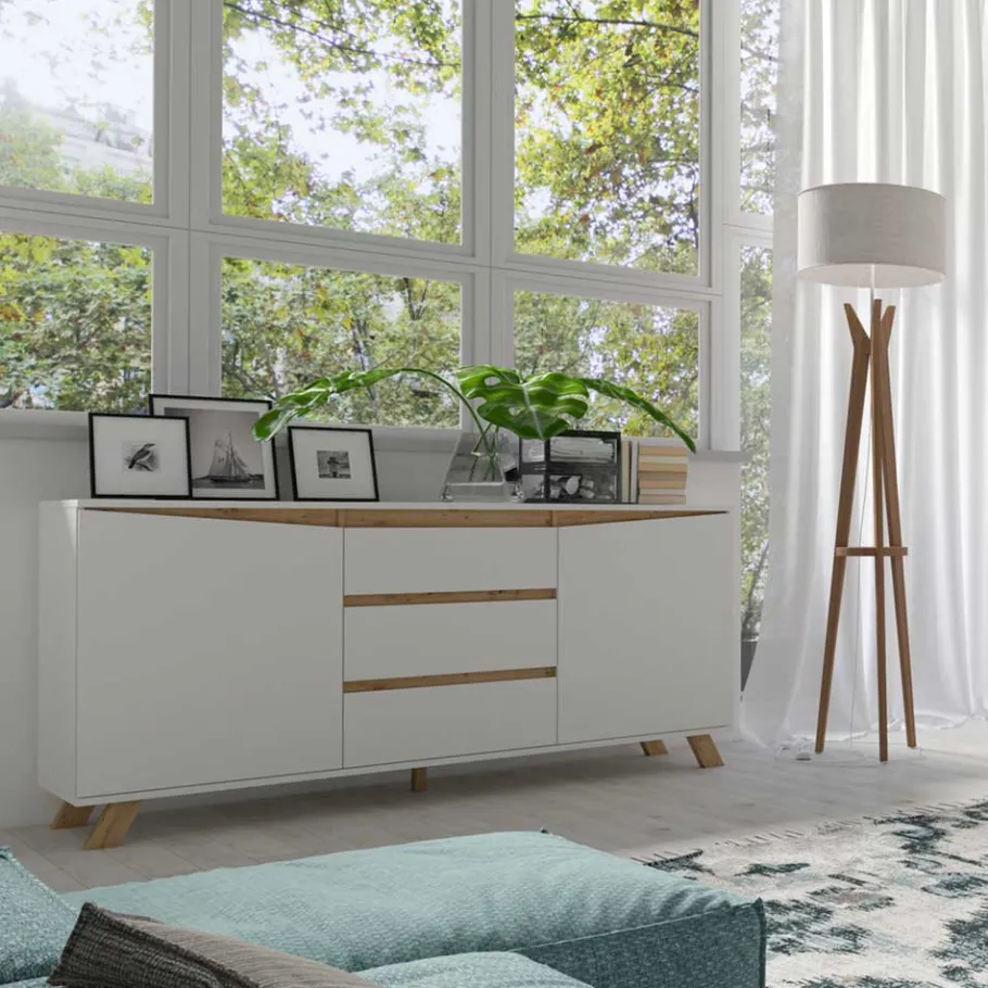 Sale Scandi Chic Sideboard in Weiß - Cady Sideboards