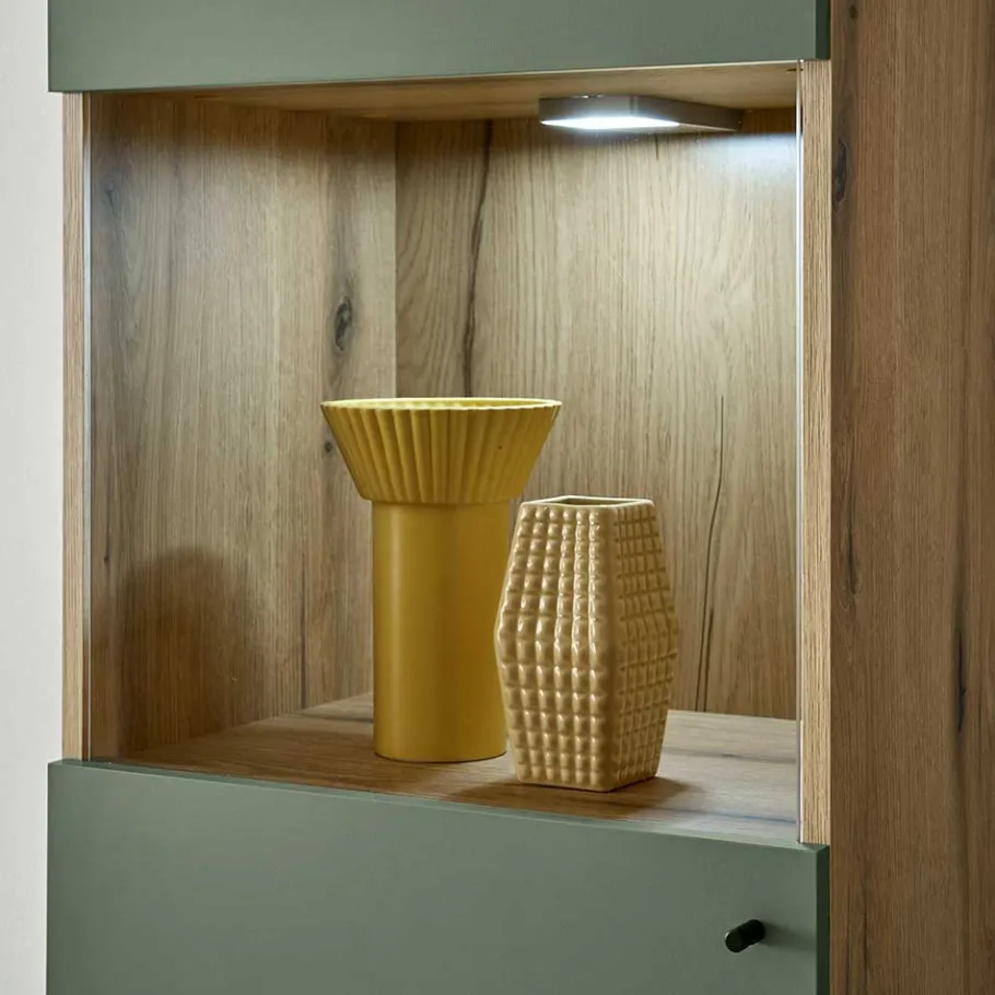 Hot Scandi Chic Wohnwand in Graugrün - Oliva (dreiteilig) Wohnwände