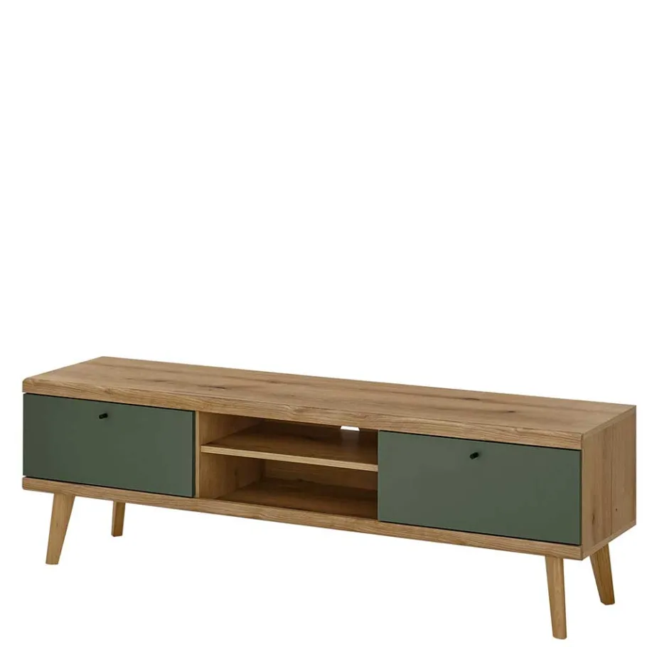 Hot Scandi Chic Wohnwand in Graugrün - Oliva (dreiteilig) Wohnwände