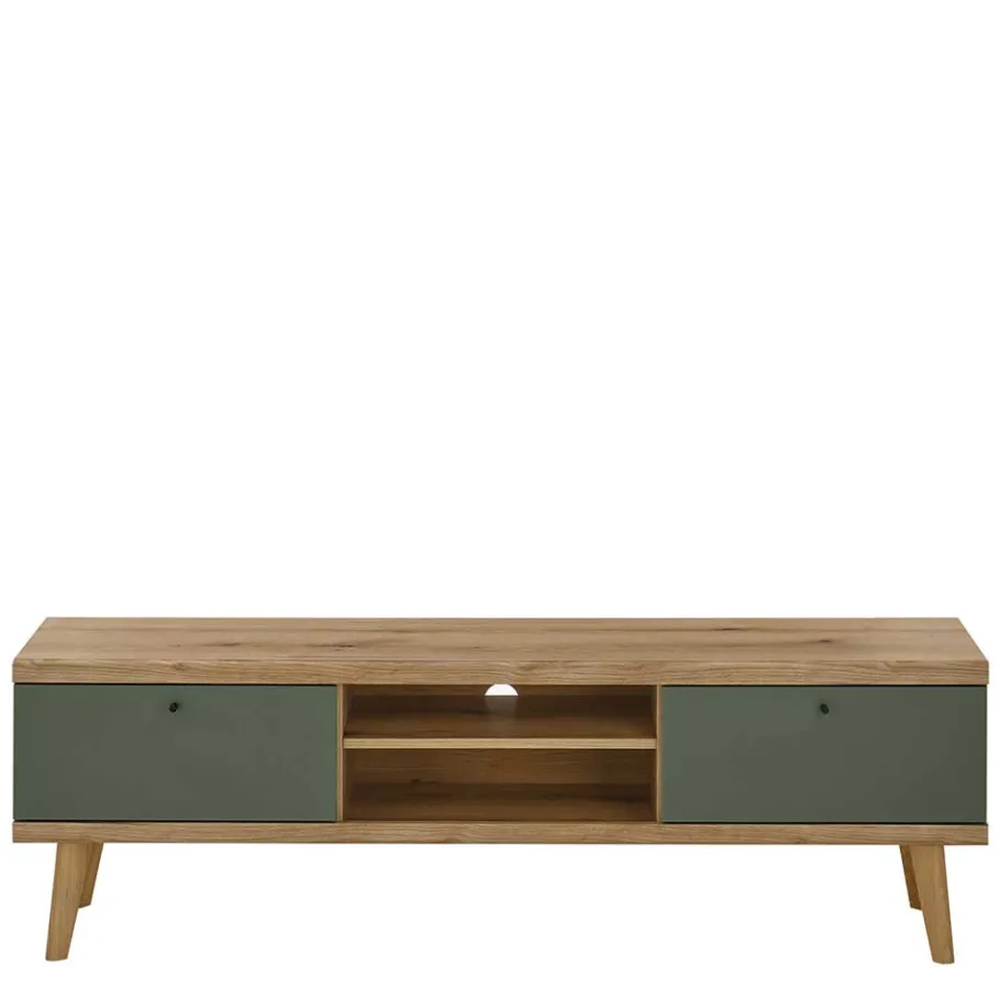 Hot Scandi Chic Wohnwand in Graugrün - Oliva (dreiteilig) Wohnwände