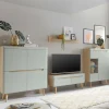 Sale Scandi Chic Wohnzimmermöbel Wohnwand - Armina (vierteilig) Wohnwände