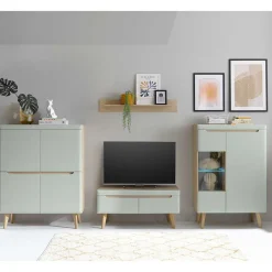Sale Scandi Chic Wohnzimmermöbel Wohnwand - Armina (vierteilig) Wohnwände