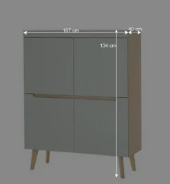 Sale Scandi Chic Wohnzimmermöbel Wohnwand - Armina (vierteilig) Wohnwände