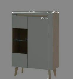 Sale Scandi Chic Wohnzimmermöbel Wohnwand - Armina (vierteilig) Wohnwände