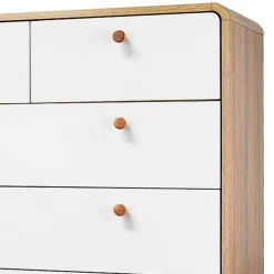 Sale Scandi Hochkommode in Eiche mit Weiß - Jendren Kommoden