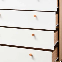 Sale Scandi Hochkommode in Eiche mit Weiß - Jendren Kommoden