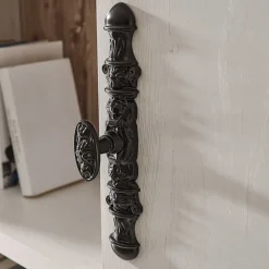 Scandi Landhaus Wohnzimmermöbel Set Nedita in Weiß (vierteilig) Wohnwände