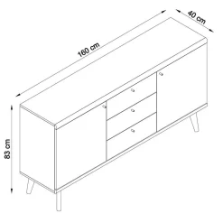 Online Scandi Möbel Set für Wohnzimmer - Cablos (fünfteilig) Wohnwände