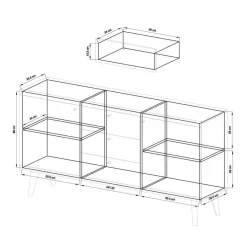 Online Scandi Möbel Set für Wohnzimmer - Cablos (fünfteilig) Wohnwände