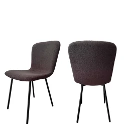 Sale Schalenstühle in Dunkelgrau Boucle - Cranita (4er Set) Stühle