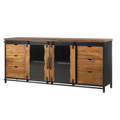 Sale Schiebetüren Sideboard mit Riffelglas - Aglia Sideboards