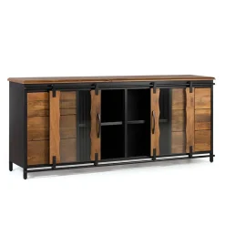 Sale Schiebetüren Sideboard mit Riffelglas - Aglia Sideboards