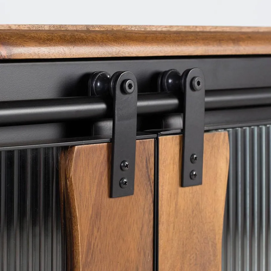 Sale Schiebetüren Sideboard mit Riffelglas - Aglia Sideboards