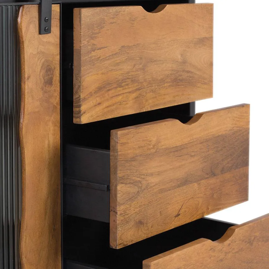 Sale Schiebetüren Sideboard mit Riffelglas - Aglia Sideboards