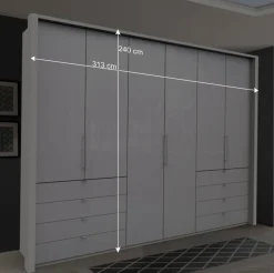 Schlafbereich Kleiderschrank mit acht Schubkästen - Dolienca Schränke