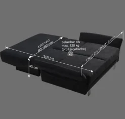 Best Schlafcouch mit Bettkasten in Blaugrau - Casmas Betten|Sofas