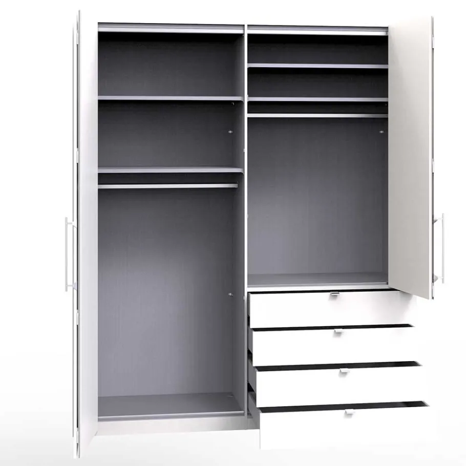 Sale Schlafzimmer Kombi-Kleiderschrank in Weiß - Dolienca Kleiderschränke|Schränke