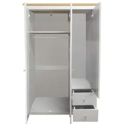 Sale Schlafzimmerschrank in Grau & Eichefarben - Poliesti Kleiderschränke|Schränke