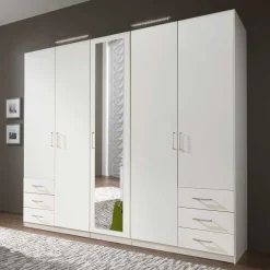 Outlet Schlafzimmerschrank in Weiß 225 cm breit - Clewono Kleiderschränke