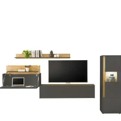 Sale Schlicht-moderne Wohnwand Möbel - Ahilav (vierteilig) Wohnwände
