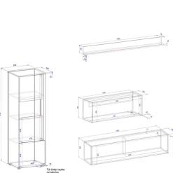 Sale Schlicht-moderne Wohnwand Möbel - Ahilav (vierteilig) Wohnwände