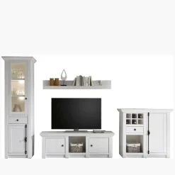 Best Schrankwand Chelles im weißem Landhaus-Stil (vierteilig) Wohnwände