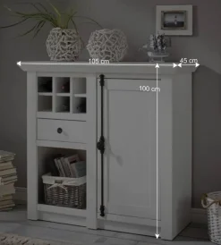 Best Schrankwand Chelles im weißem Landhaus-Stil (vierteilig) Wohnwände