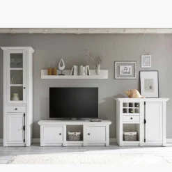 Best Schrankwand Chelles im weißem Landhaus-Stil (vierteilig) Wohnwände