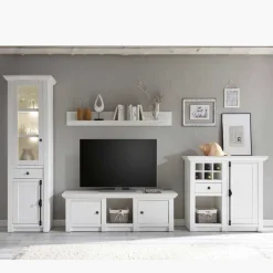 Best Schrankwand Chelles im weißem Landhaus-Stil (vierteilig) Wohnwände