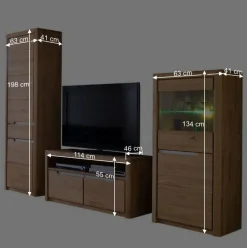 Schrankwand Croconia aus Wildeiche massiv (dreiteilig) Wohnwände