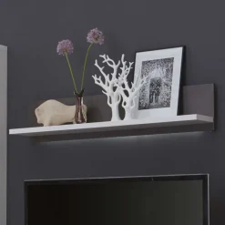 Clearance Schrankwand Tacroma in Weiß Hochglanz (fünfteilig) Wohnwände